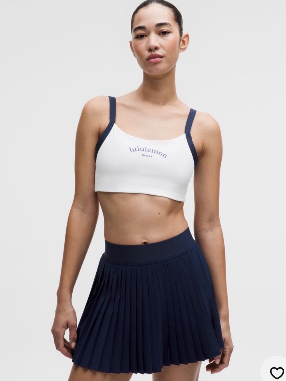 lululemon athletica White and Navy Sports Bra Small